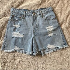 Vanilla Star 90s Boyfriend Denim Distressed Shorts